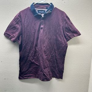 Ted‎ Baker Mens Polo Shirt Maroon Golf Work Regular Fit Collared Size 6 XXL
